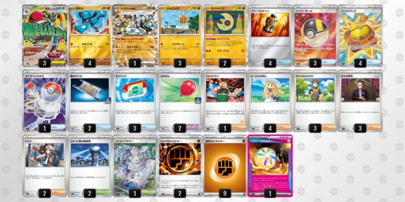 【メガルカリオex】ジムバトル優勝デッキレシピ