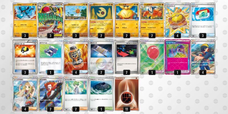 【メガルカリオex】ジムバトル優勝デッキレシピ