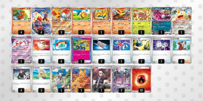 【ヒビキのホウオウex】ジムバトル優勝デッキレシピ